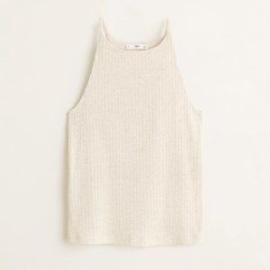 Mango Ribbed Tank - Ecru Small